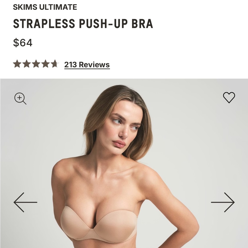 🆕 NWT SKIMS ULTIMATE Strapless Push-Up Bra - CLAY - 36 C - Picture 2 of 10